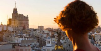 Puesta de sol desde la azotea del Círculo de Bellas Artes. © César Lucas para Madrid Destino