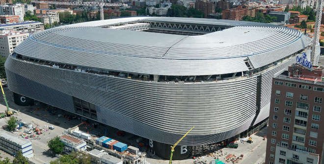 Estadio Santiago Bernabéu a punto de concluir su reforma. © Real Madrid