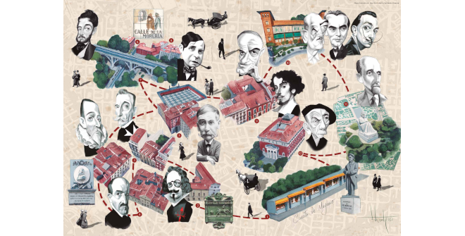 Mapa cultural ilustrado La cuesta de Moyano. KM 0 literario (PDF)